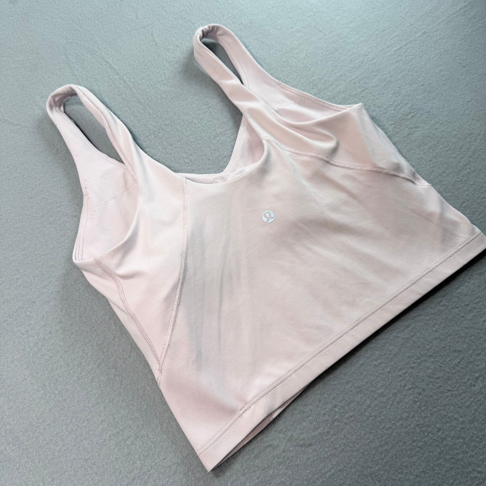 Lululemon Pink Pearl Align Tank Top 8 Cropped V-Neck Balletcore Yoga Sporty - Picture 5 of 7